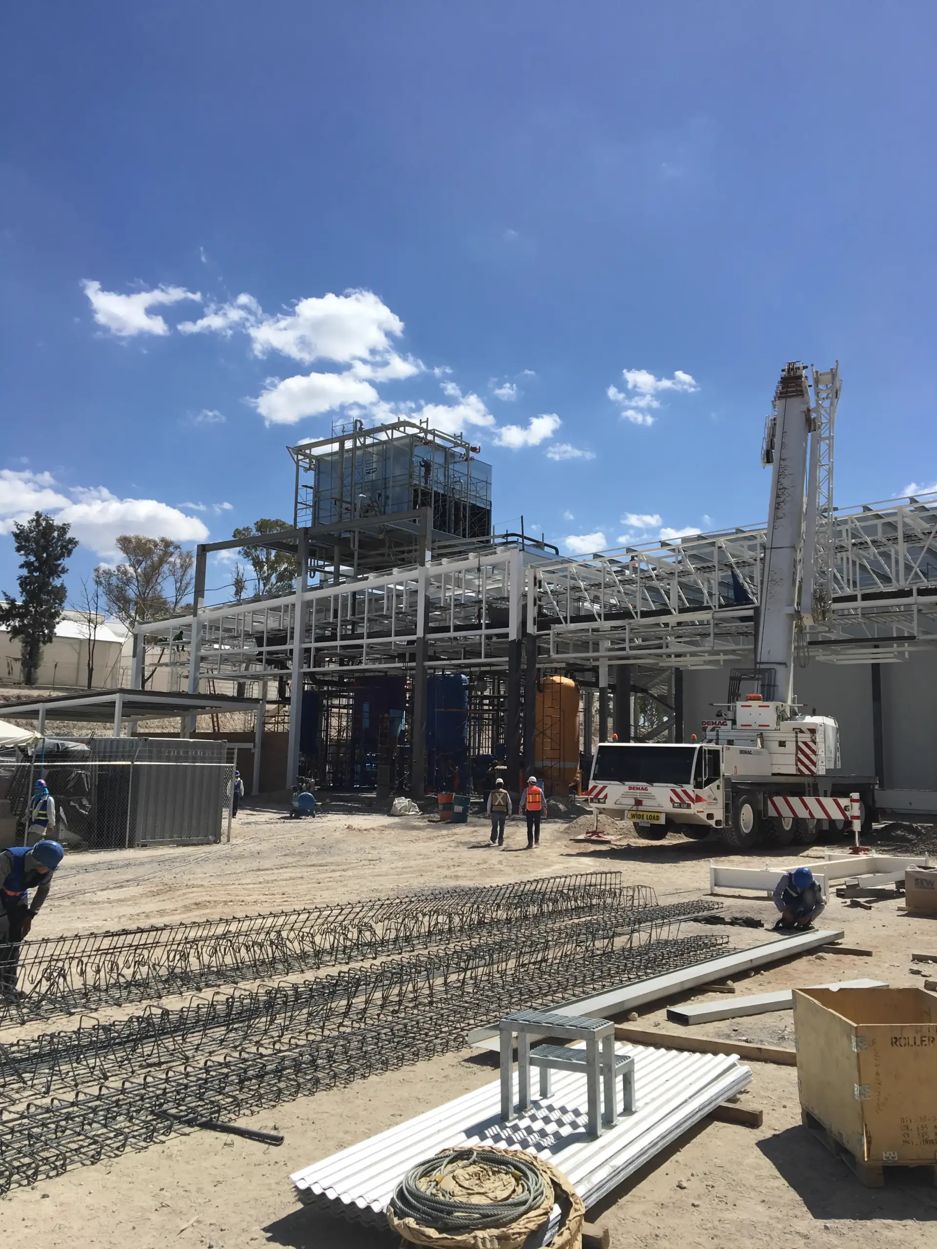 Outdoor process and utility installations serving a meat plant site
