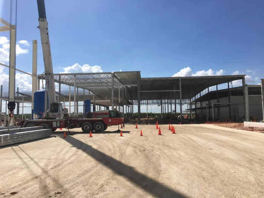 Greenfield pig slaughterhouse under construction, Mexico