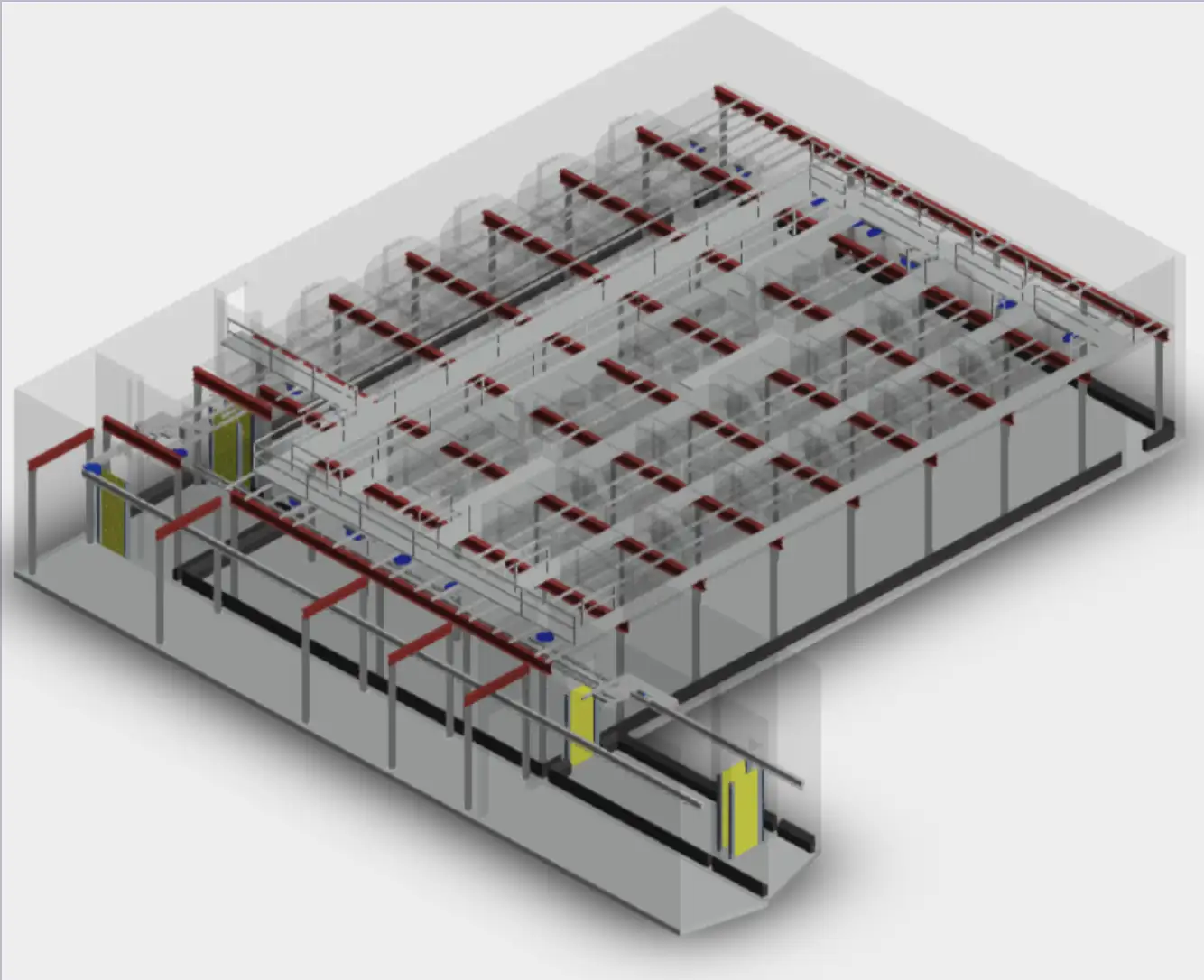 3D engineering model of a meat-plant process layout